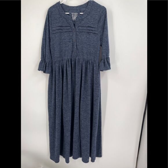 YUVITA Belarus Angora Dress Lagenlook Cottagecore Boho Art Sz M - Picture 1 of 5